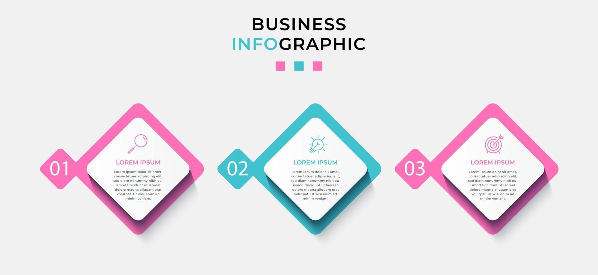 Infographic design business template with icons and 3 options or steps vector