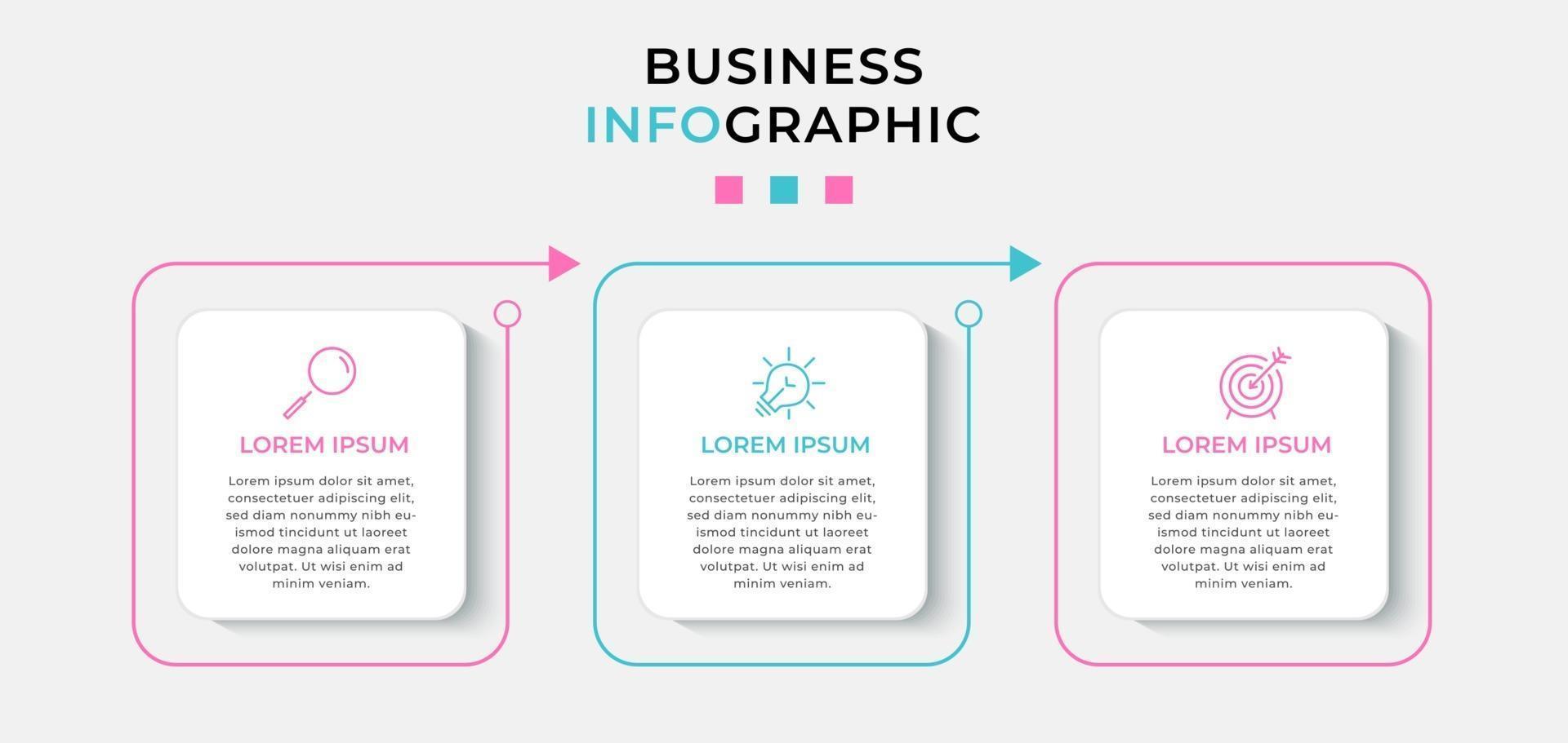 Infographic design business template with icons and 3 options or steps vector