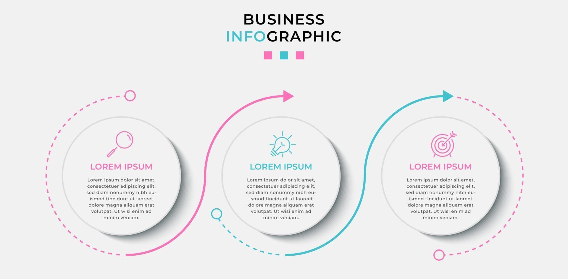 Infographic design business template with icons and 3 options or steps vector