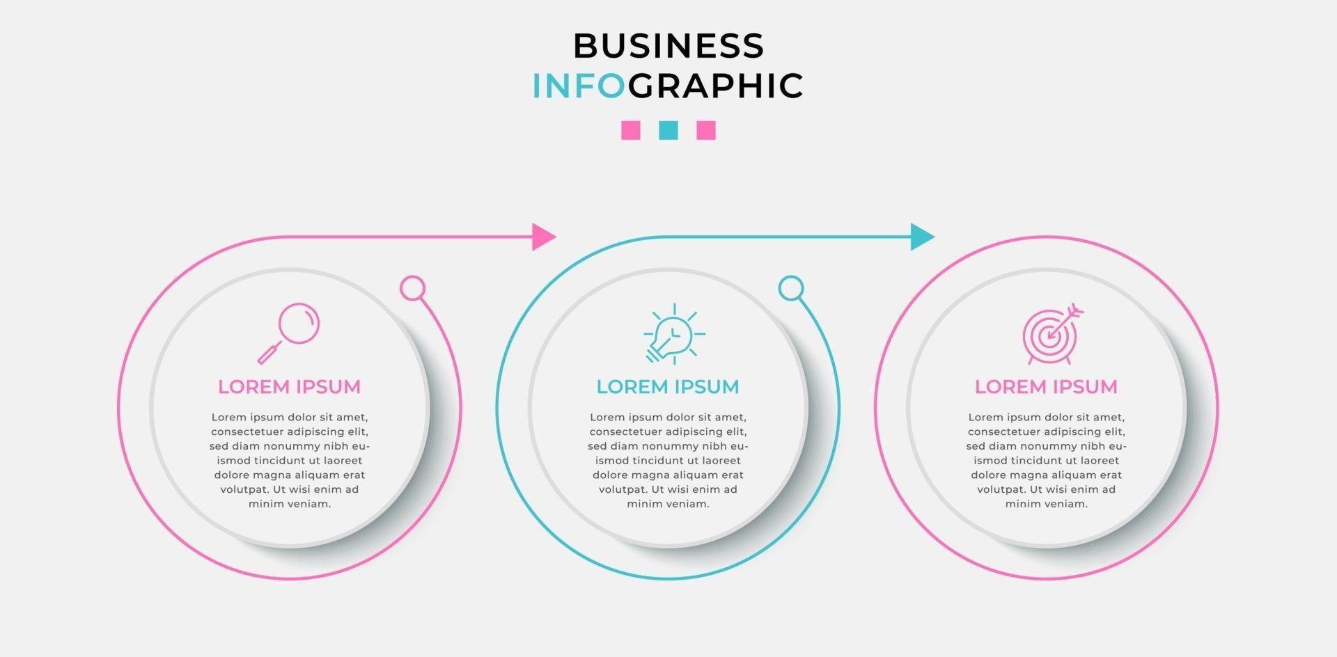 Infographic design business template with icons and 3 options or steps vector