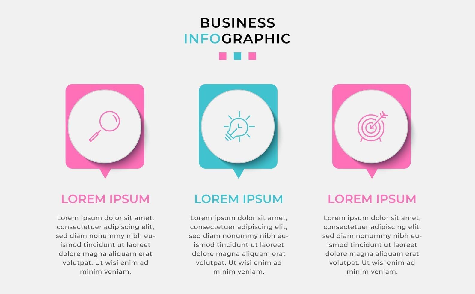 Infographic design business template with icons and 3 options or steps vector