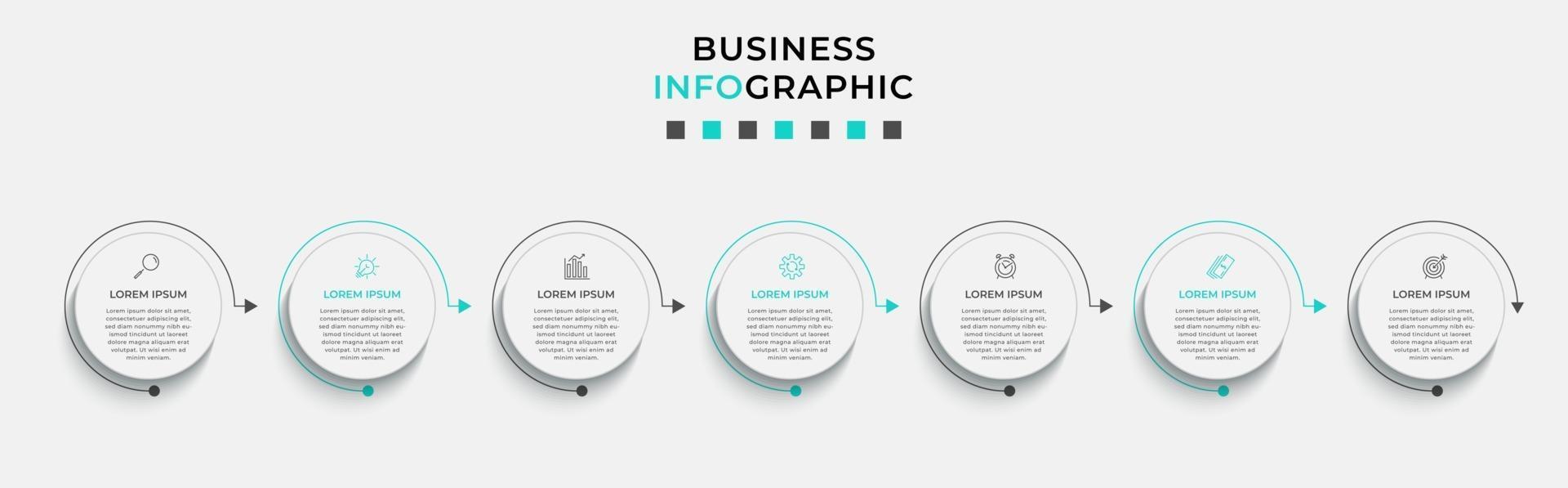 Infographic design template with icons and 7 options or steps vector