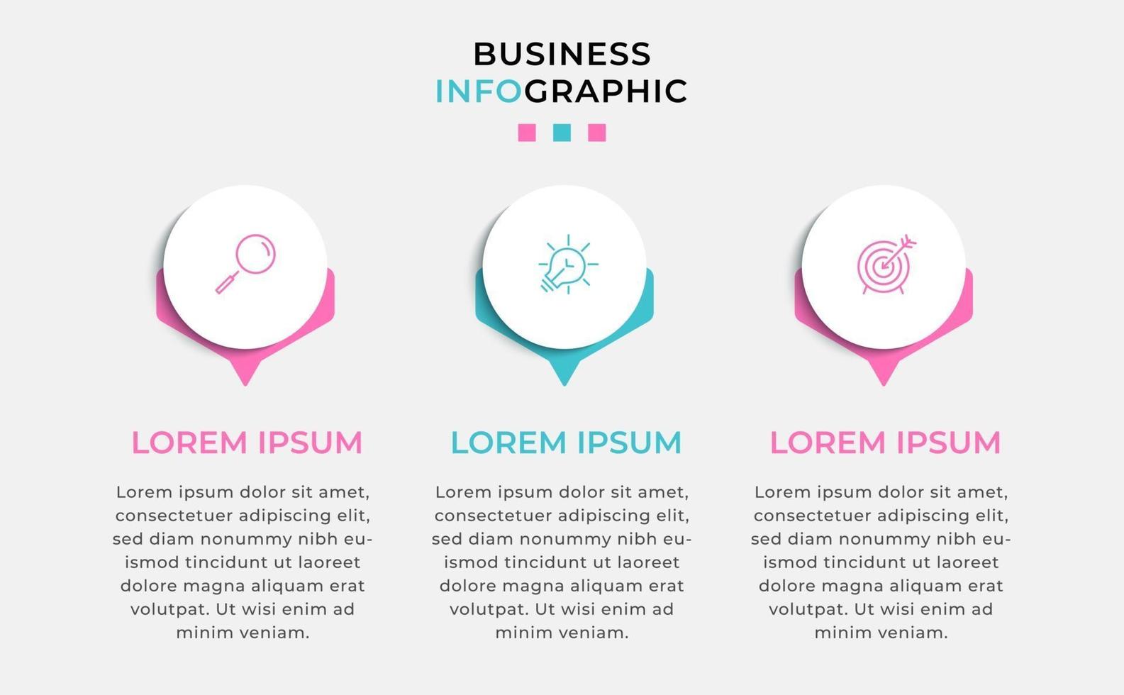 Infographic design business template with icons and 3 options or steps vector