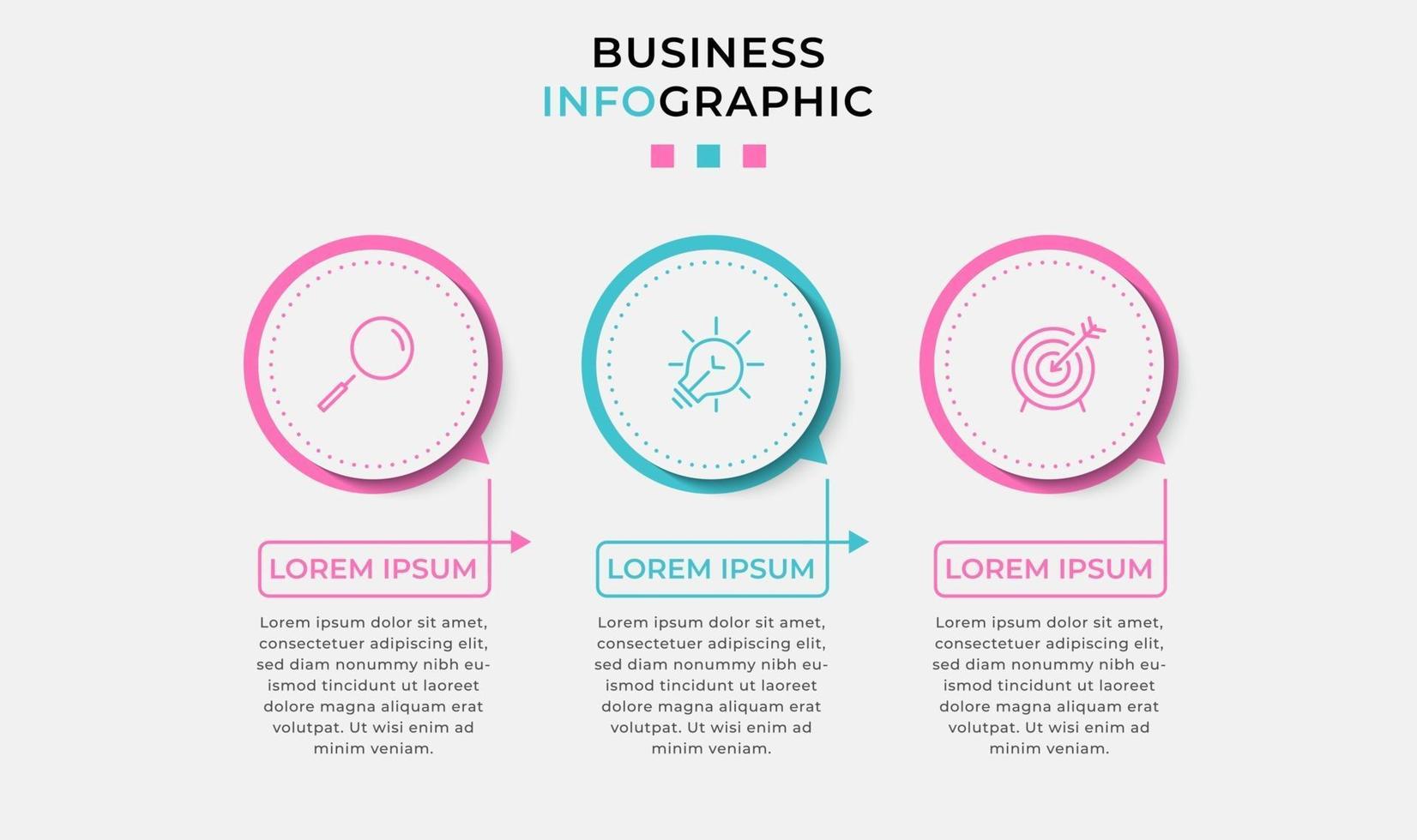Infographic design business template with icons and 3 options or steps vector