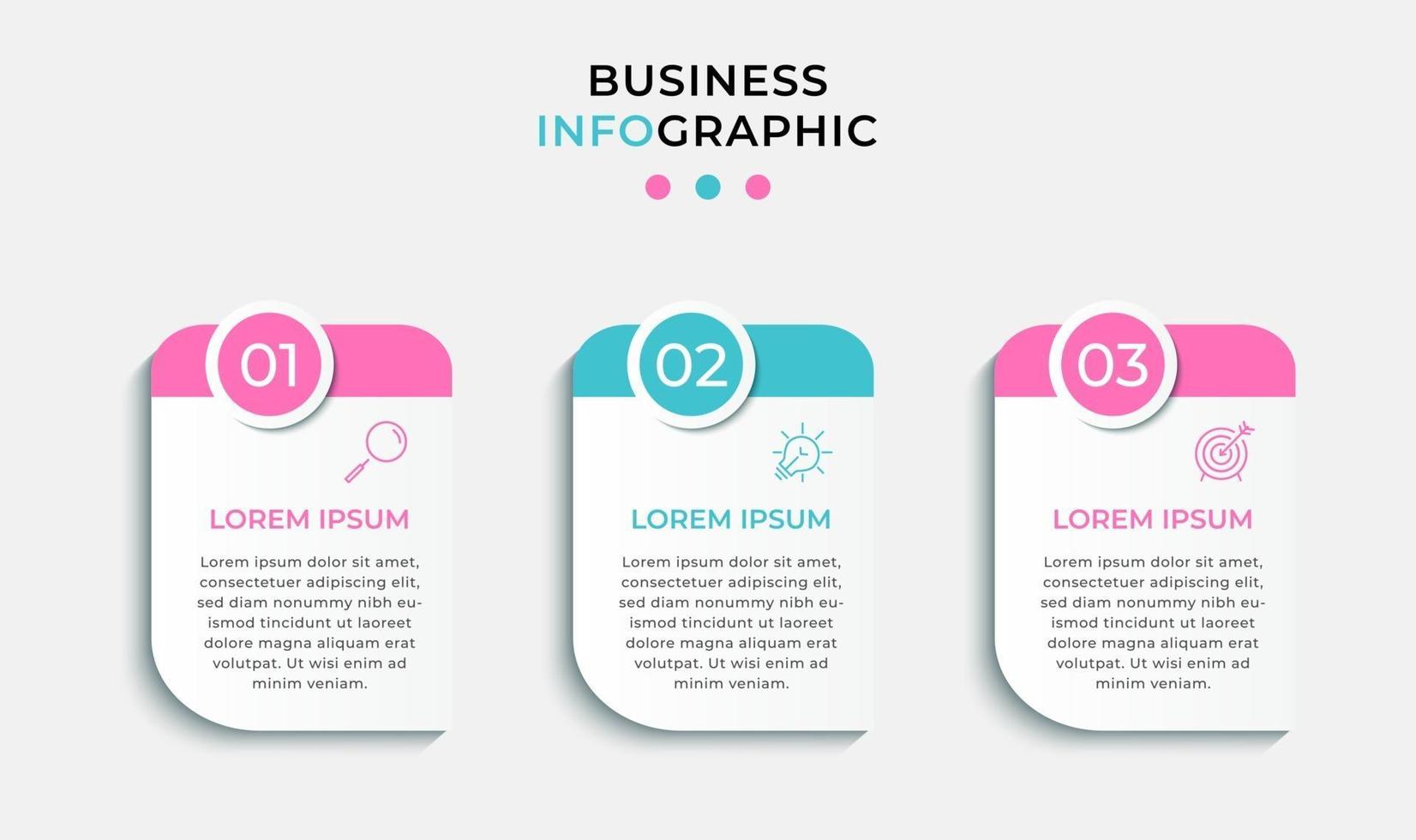 Infographic design business template with icons and 3 options or steps vector