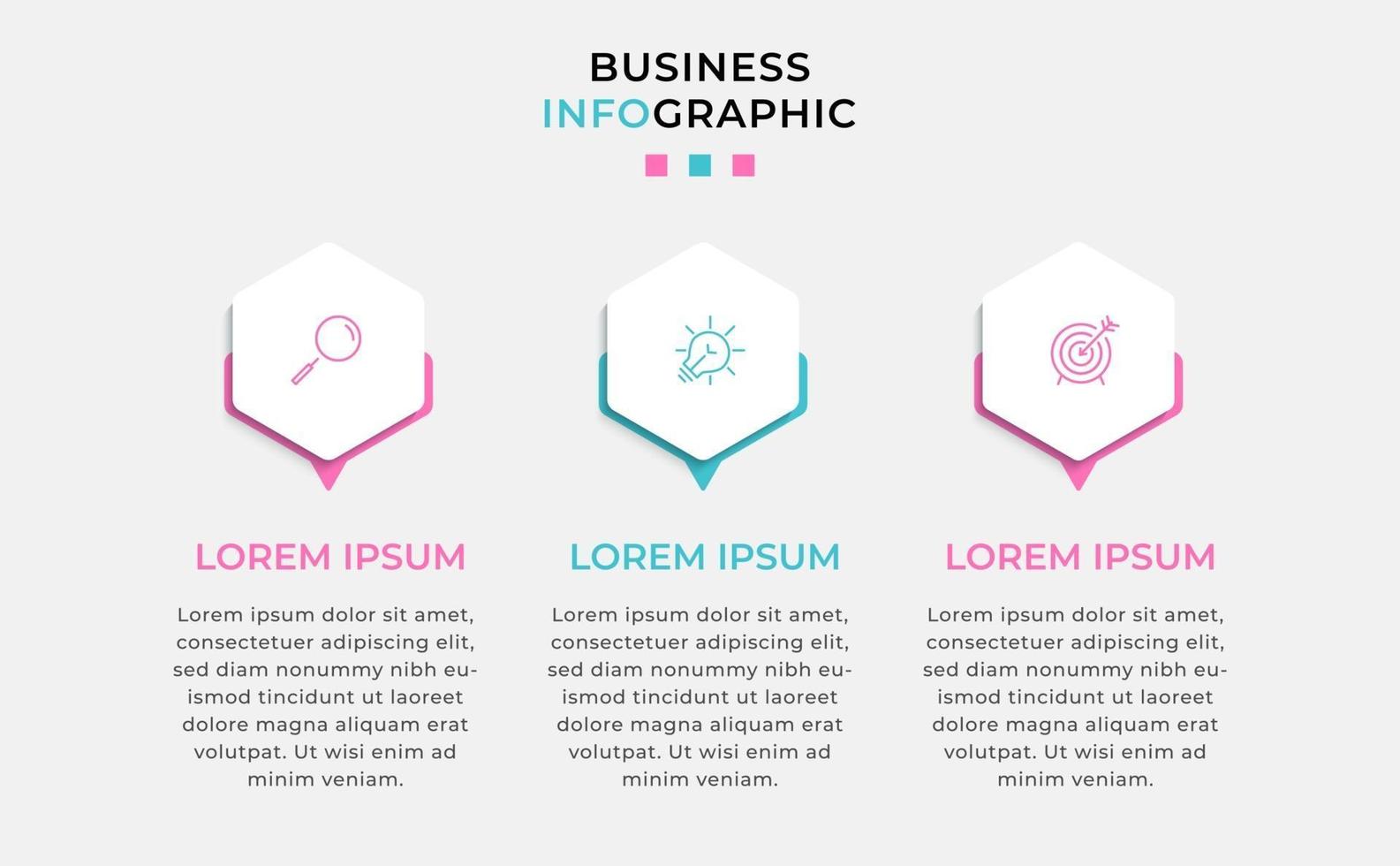 Infographic design business template with icons and 3 options or steps vector
