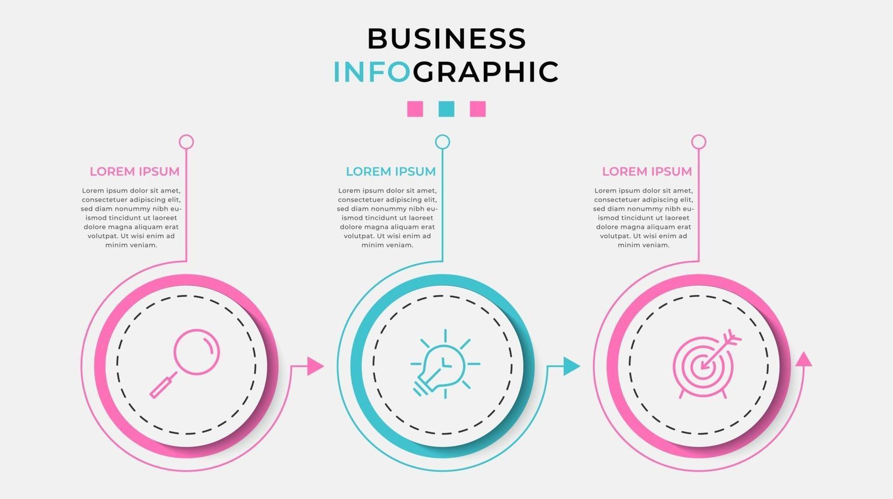 Infographic design business template with icons and 3 options or steps vector