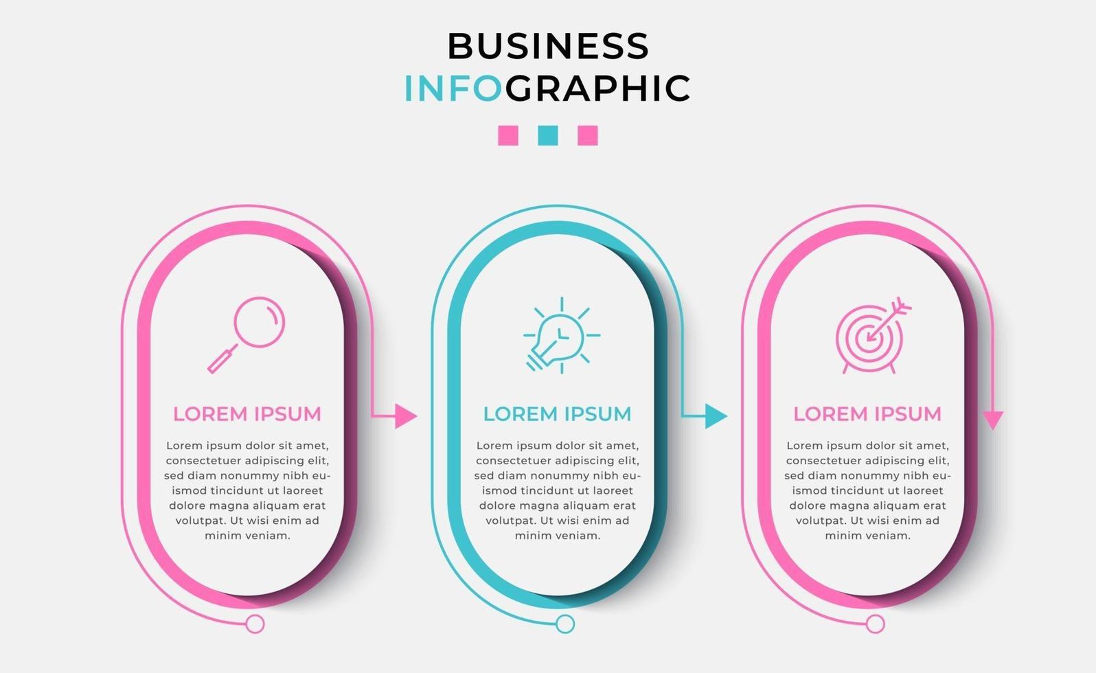 Infographic design business template with icons and 3 options or steps vector