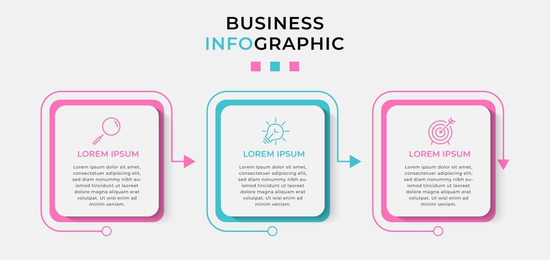 Infographic design business template with icons and 3 options or steps vector