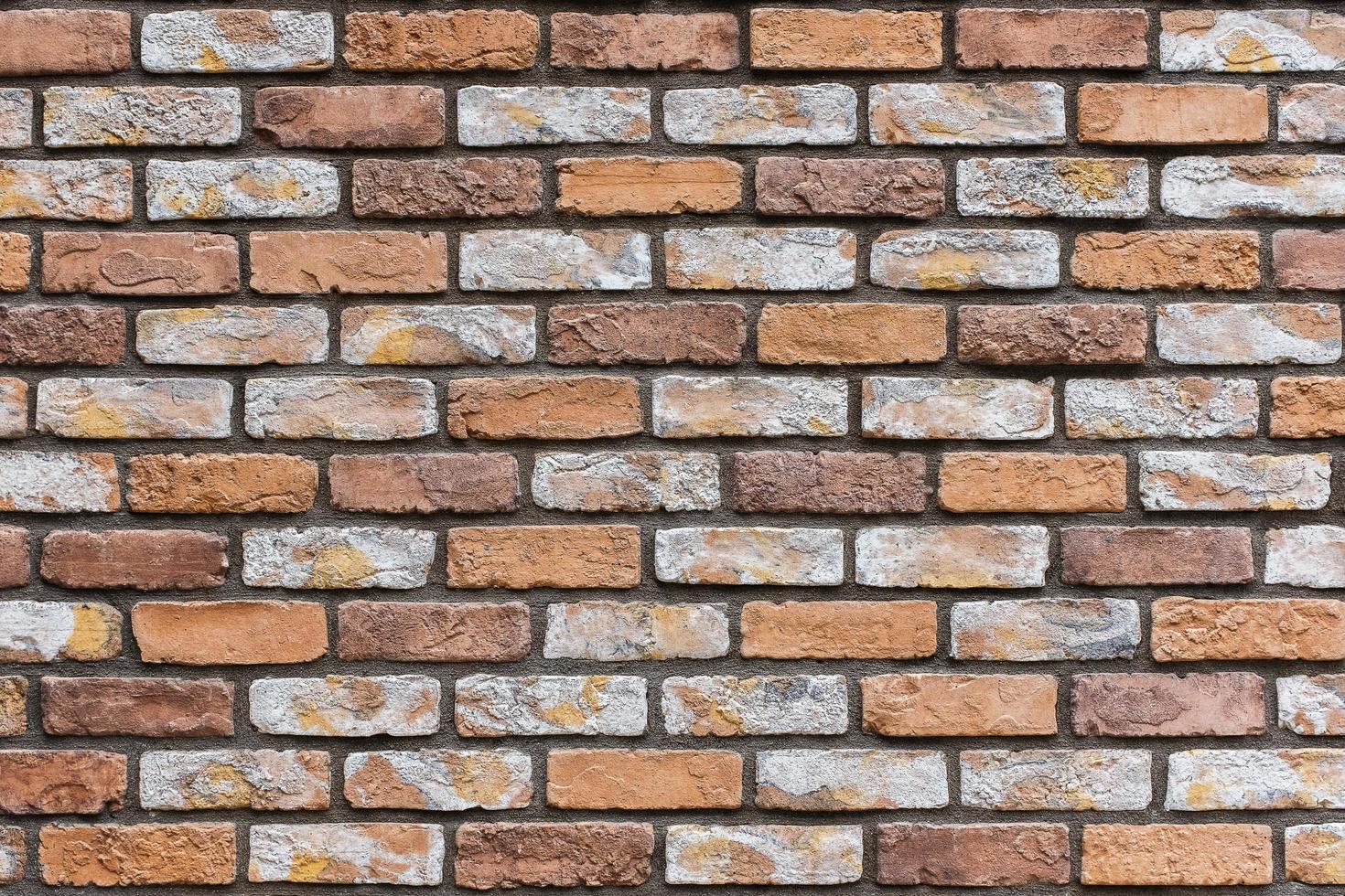 Closed up orange brick wall texture. photo