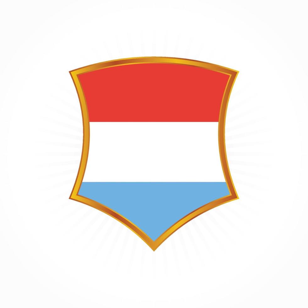 Luxembourg flag vector with shield frame