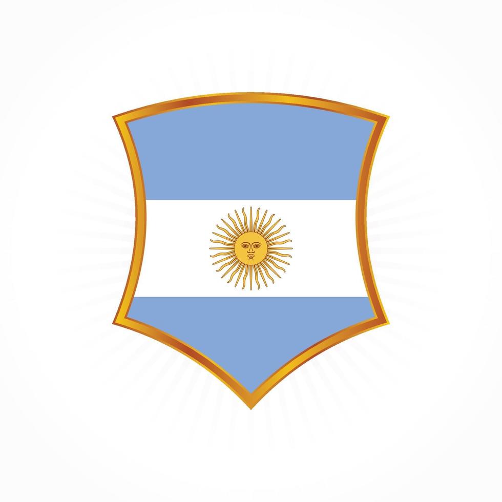 vector de bandera argentina con marco de escudo