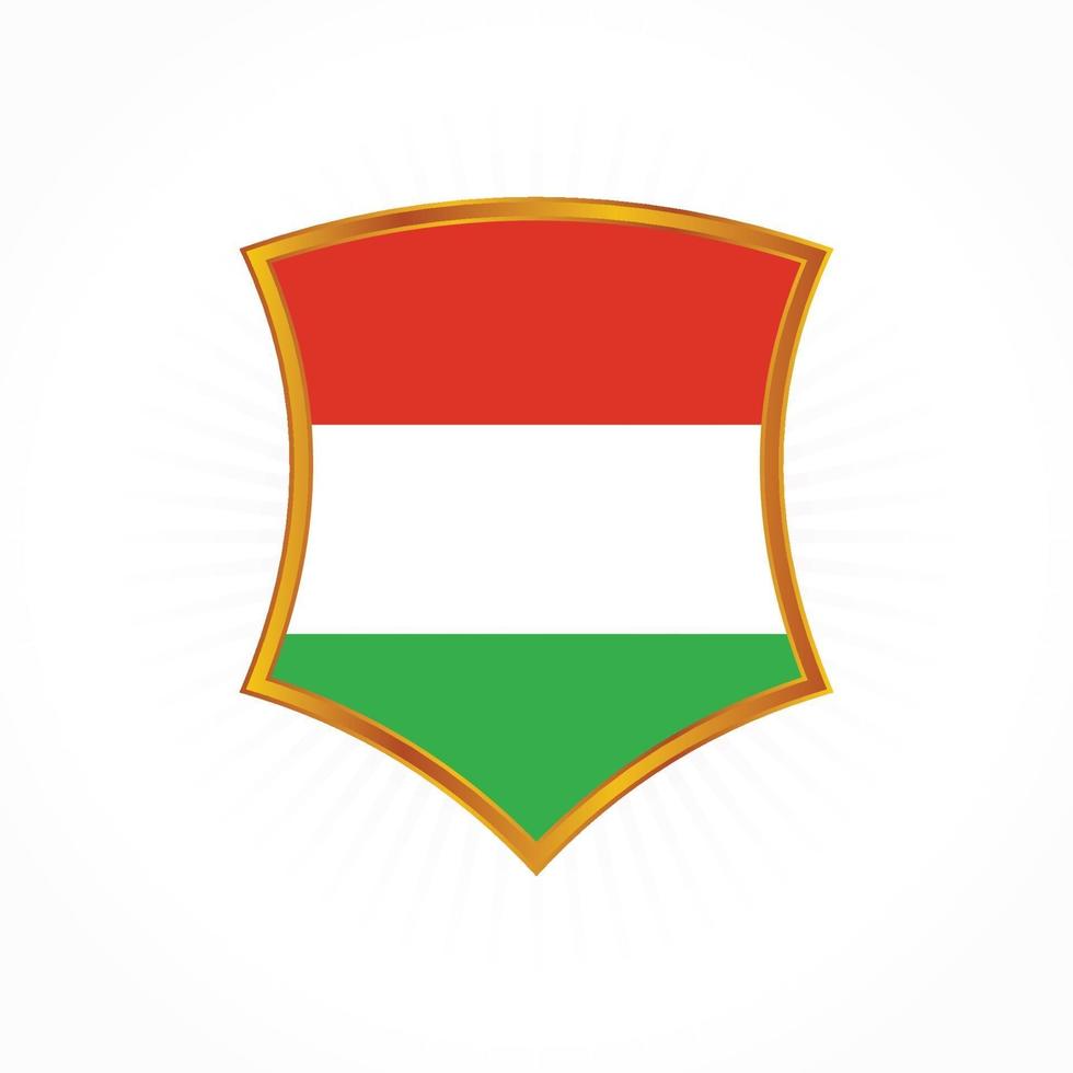 Hungary flag vector with shield frame