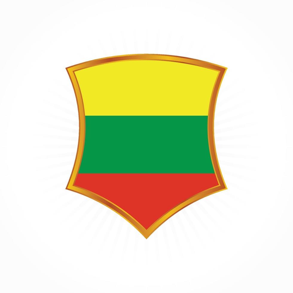 Lithuania flag vector with shield frame