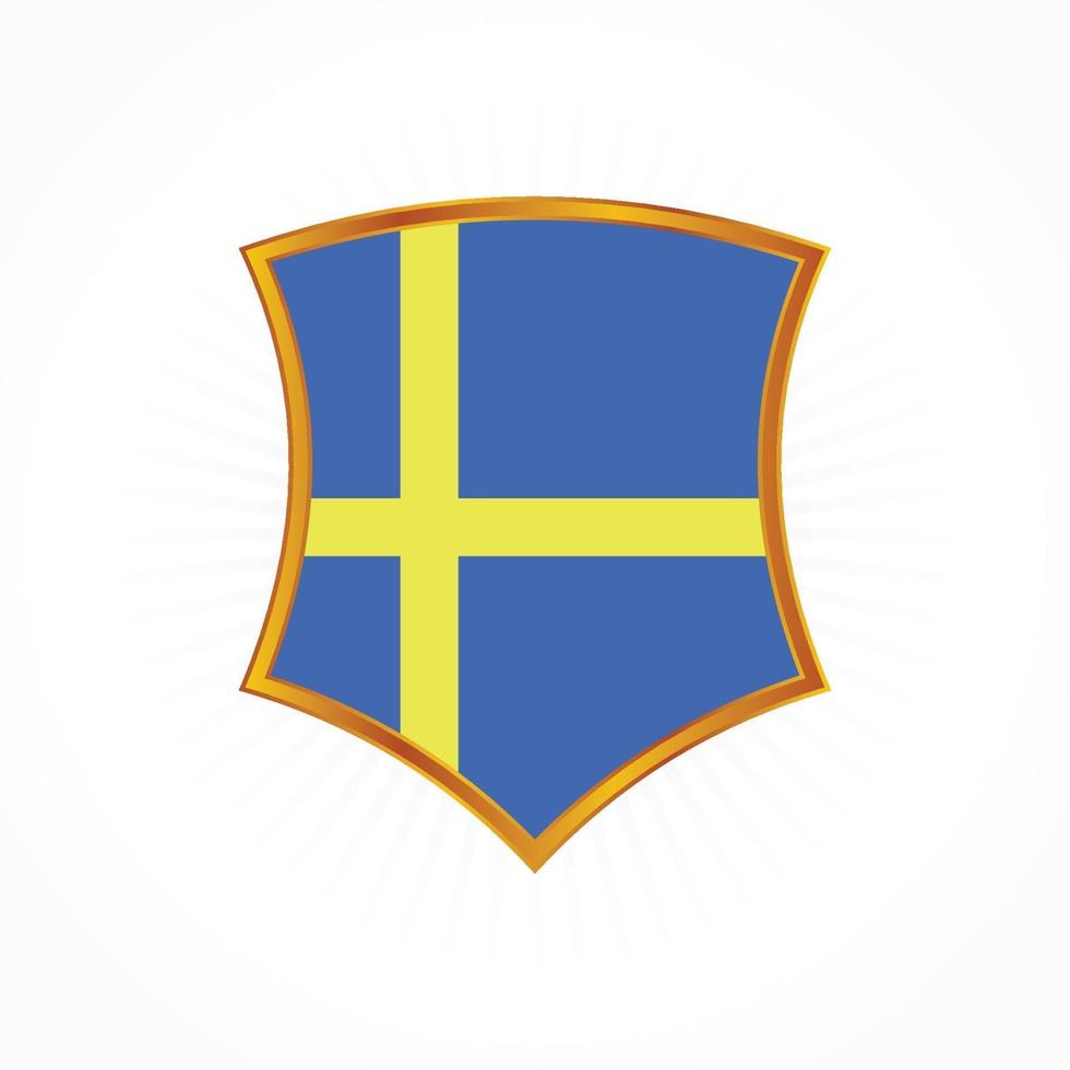 Sweden flag vector with shield frame