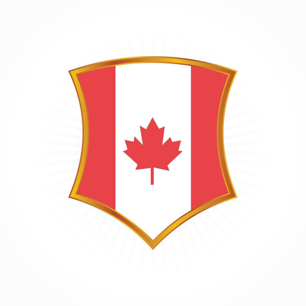 Canada flag vector with shield frame
