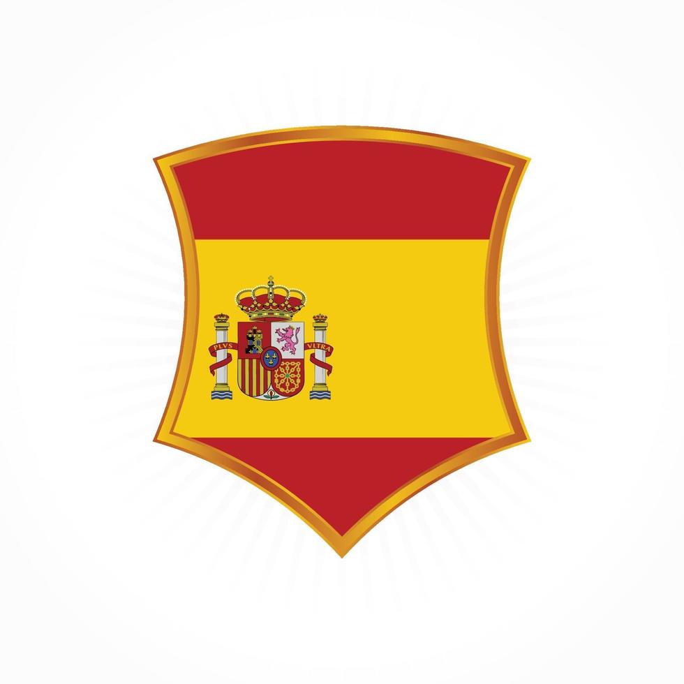 Spain flag vector with shield frame