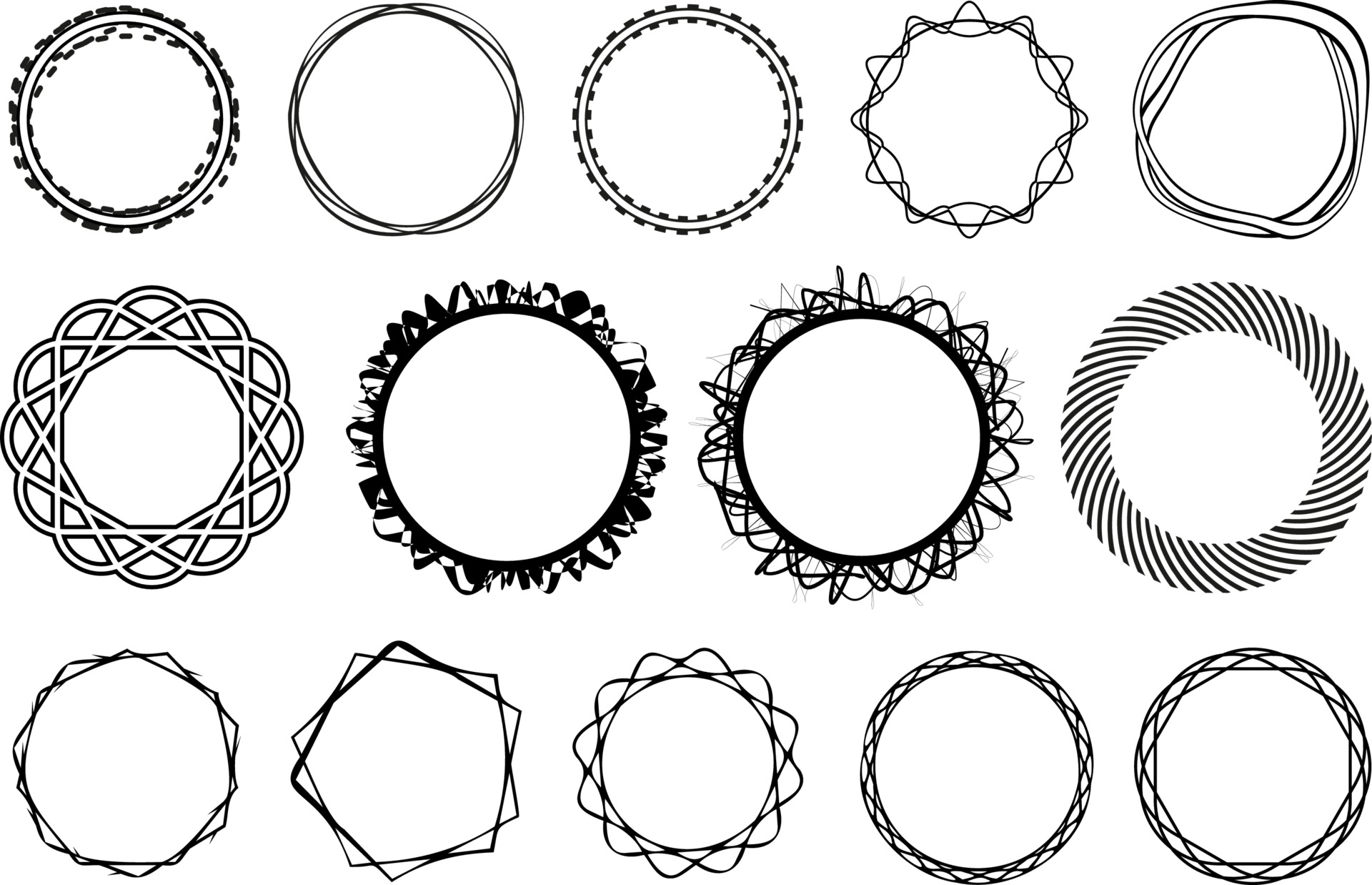 Vector Circle Frame Set Collection Of Vector Circle Frames 3137793