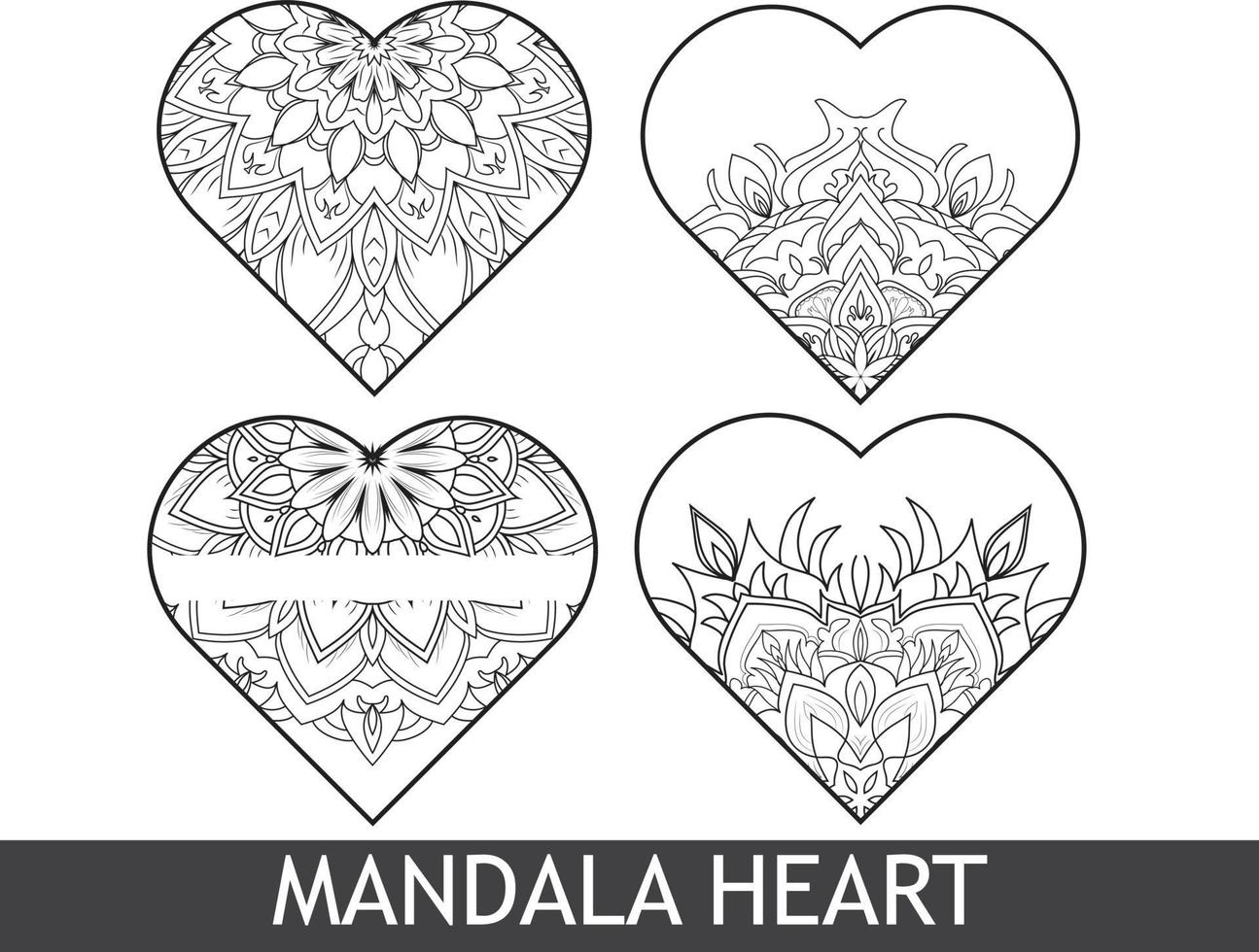 paquete de corazones de mandala de san valentín vector