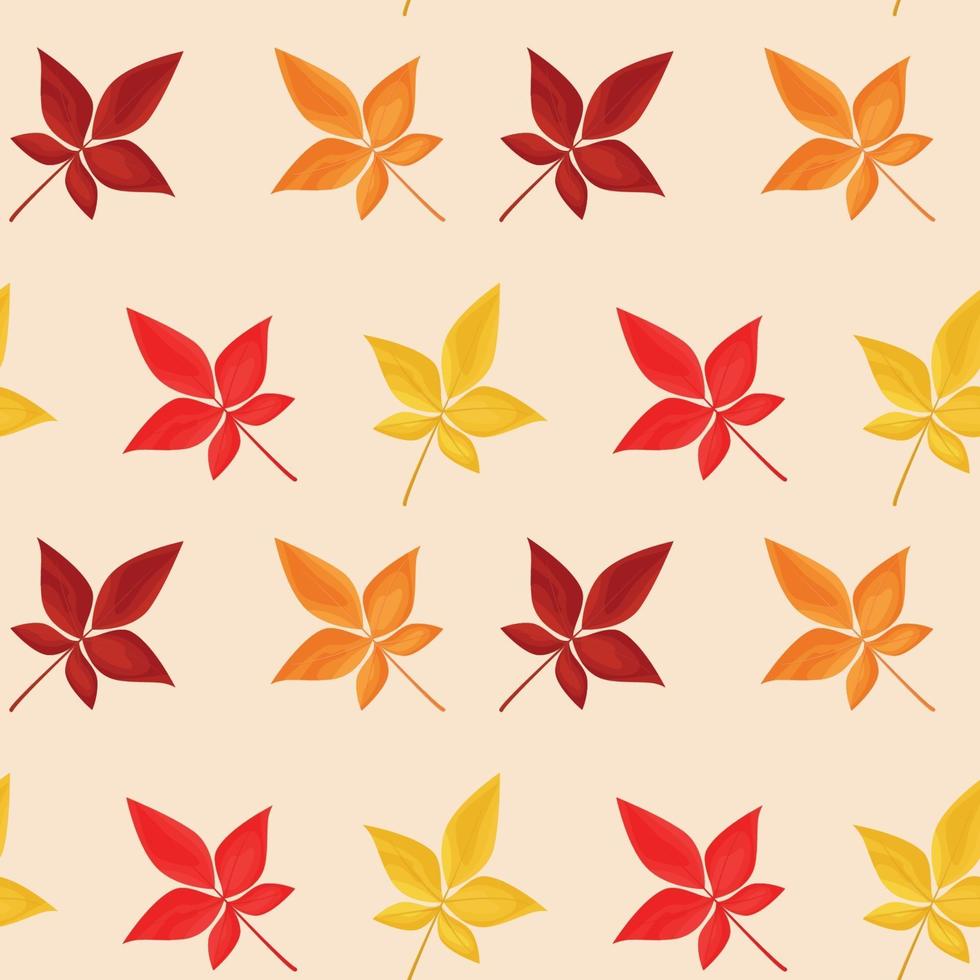 Vector seamless pattern of falling leaves