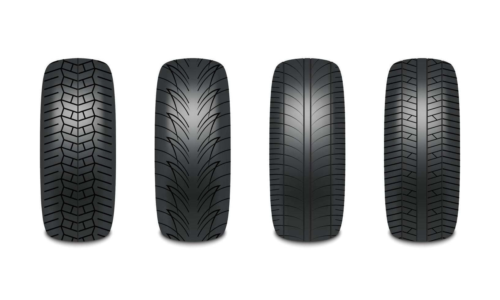 Car tires realistic design isolated on white background vector