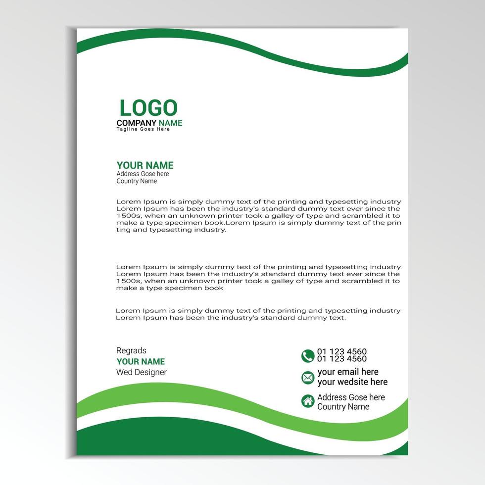Abstract Letterhead Design. vector