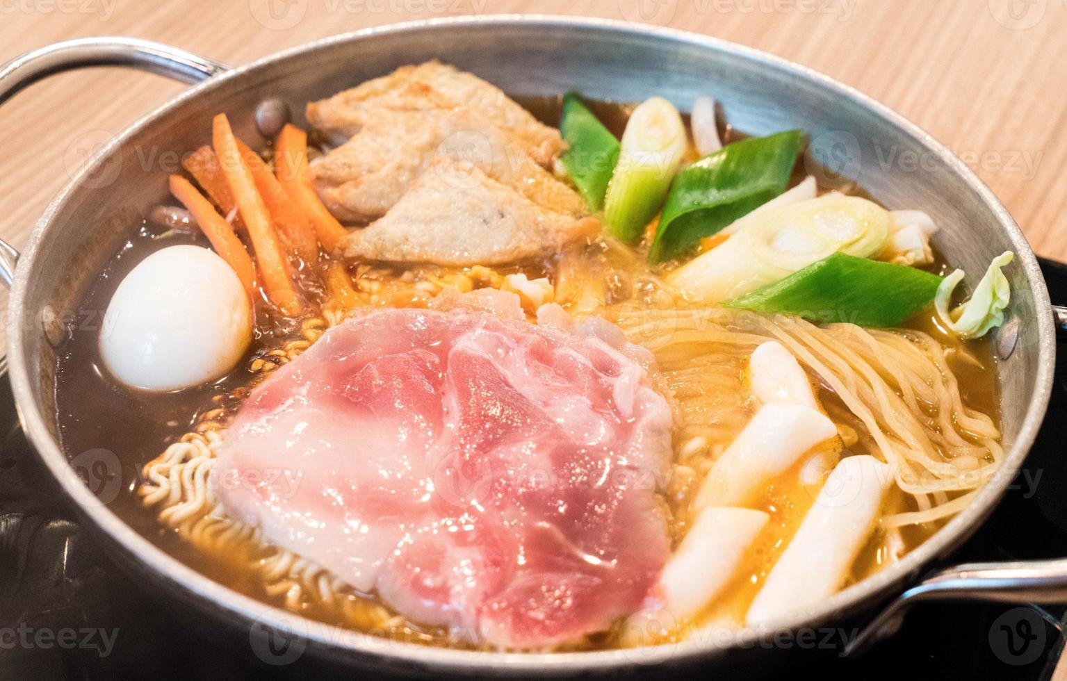 Tokpokki - traditional Korean food, hot pot style. photo