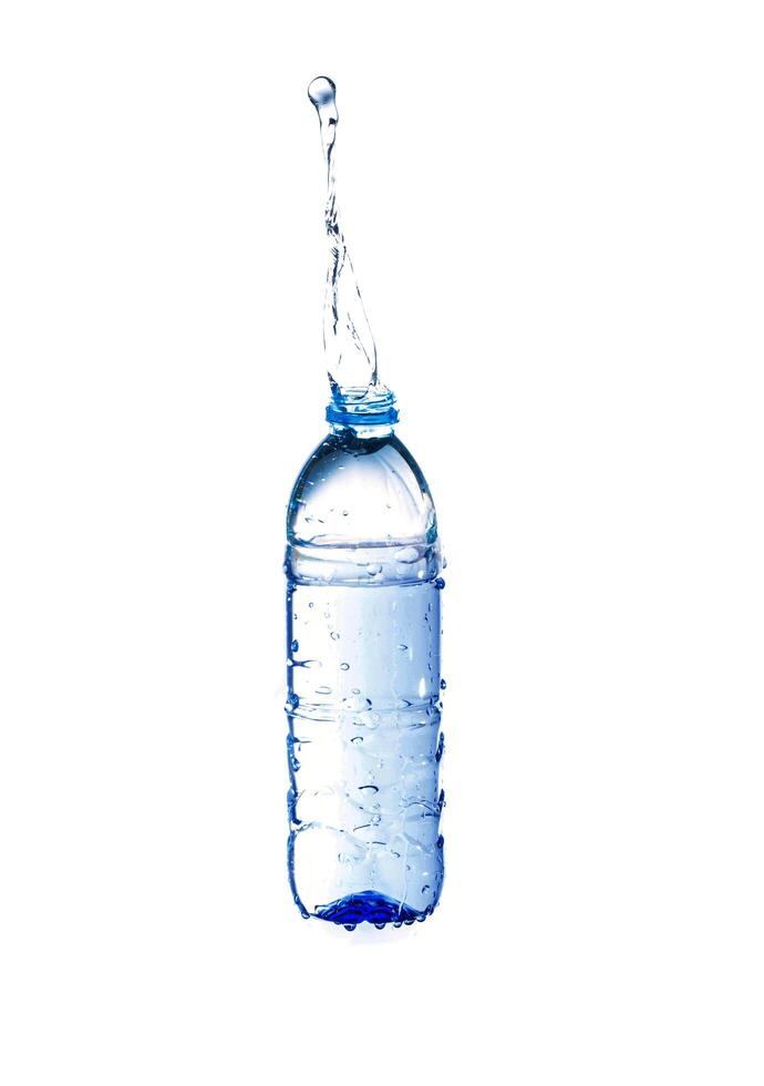 Water splash from a plastic bottle photo