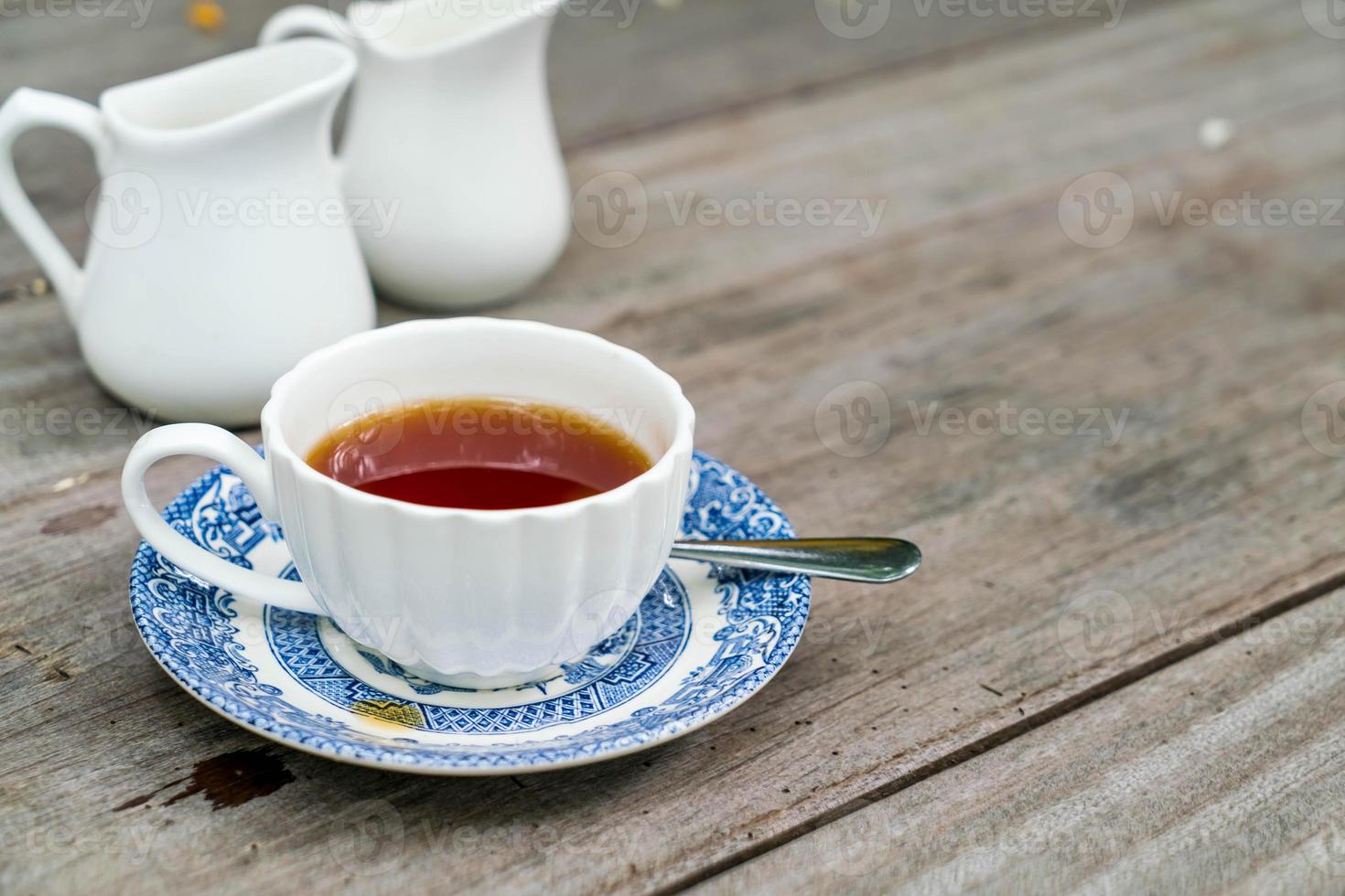 English tea on the wood table photo
