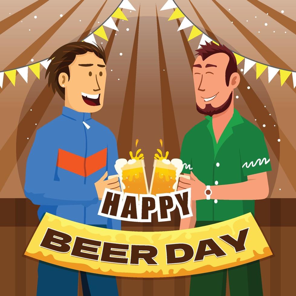 feliz dia internacional de la cerveza vector