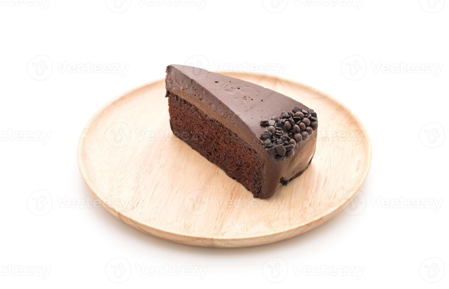 pastel de chocolate sobre fondo blanco foto