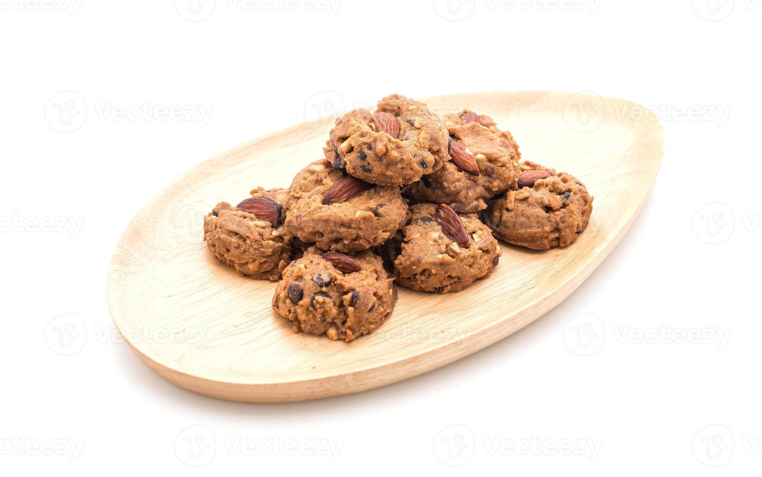 Almond cookies on white background photo