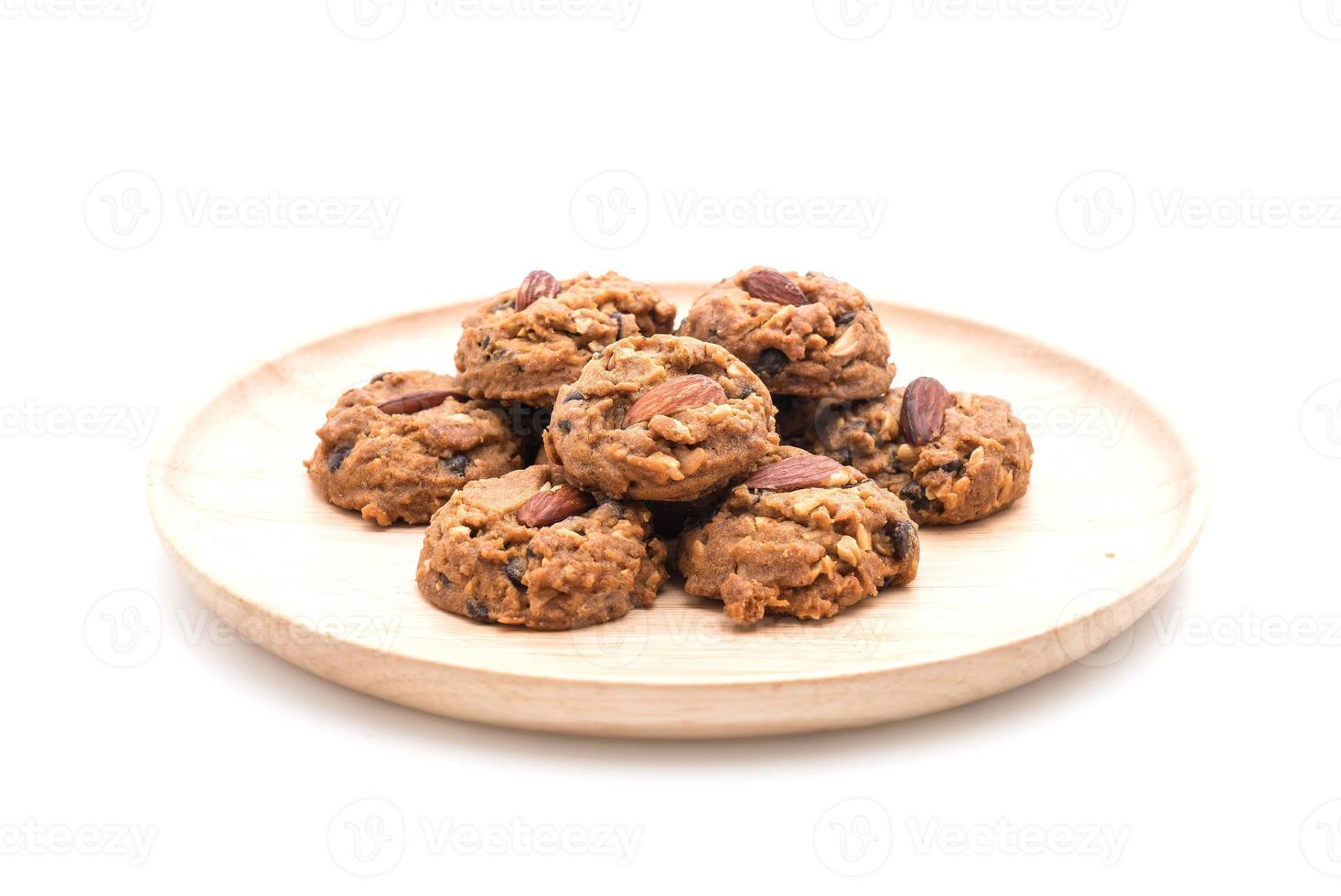 Almond cookies on white background photo