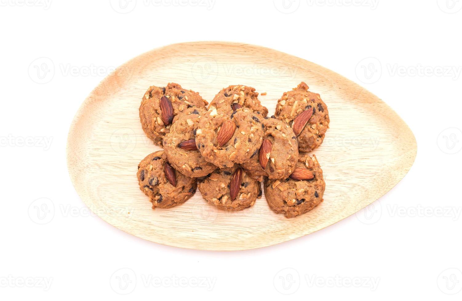 Almond cookies on white background photo