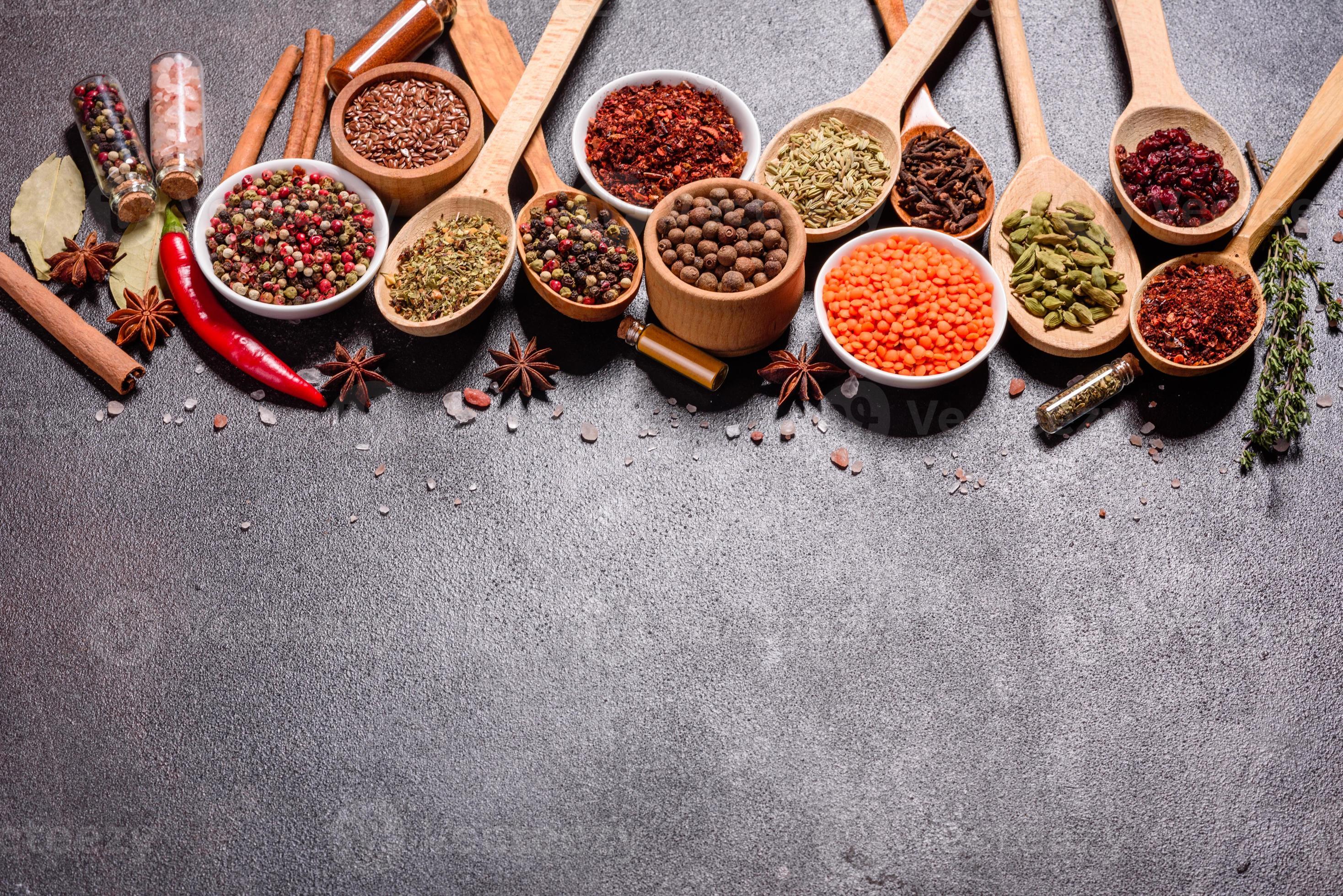A set of spices and herbs. Indian cuisine 3139065 Stock Photo at Vecteezy