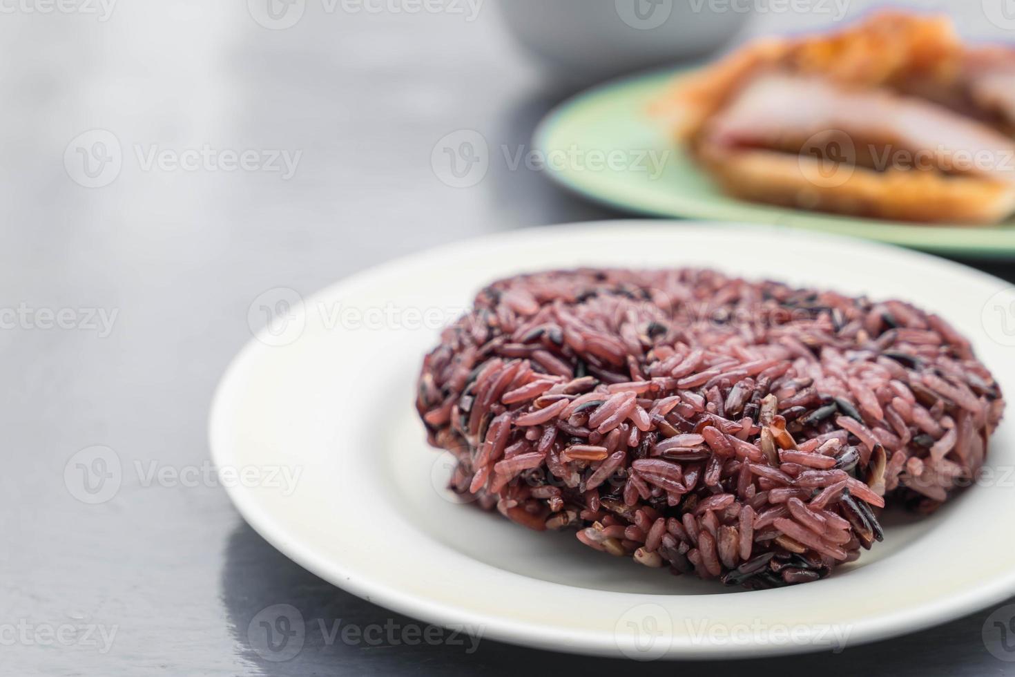 Sticky rice berry on plate photo