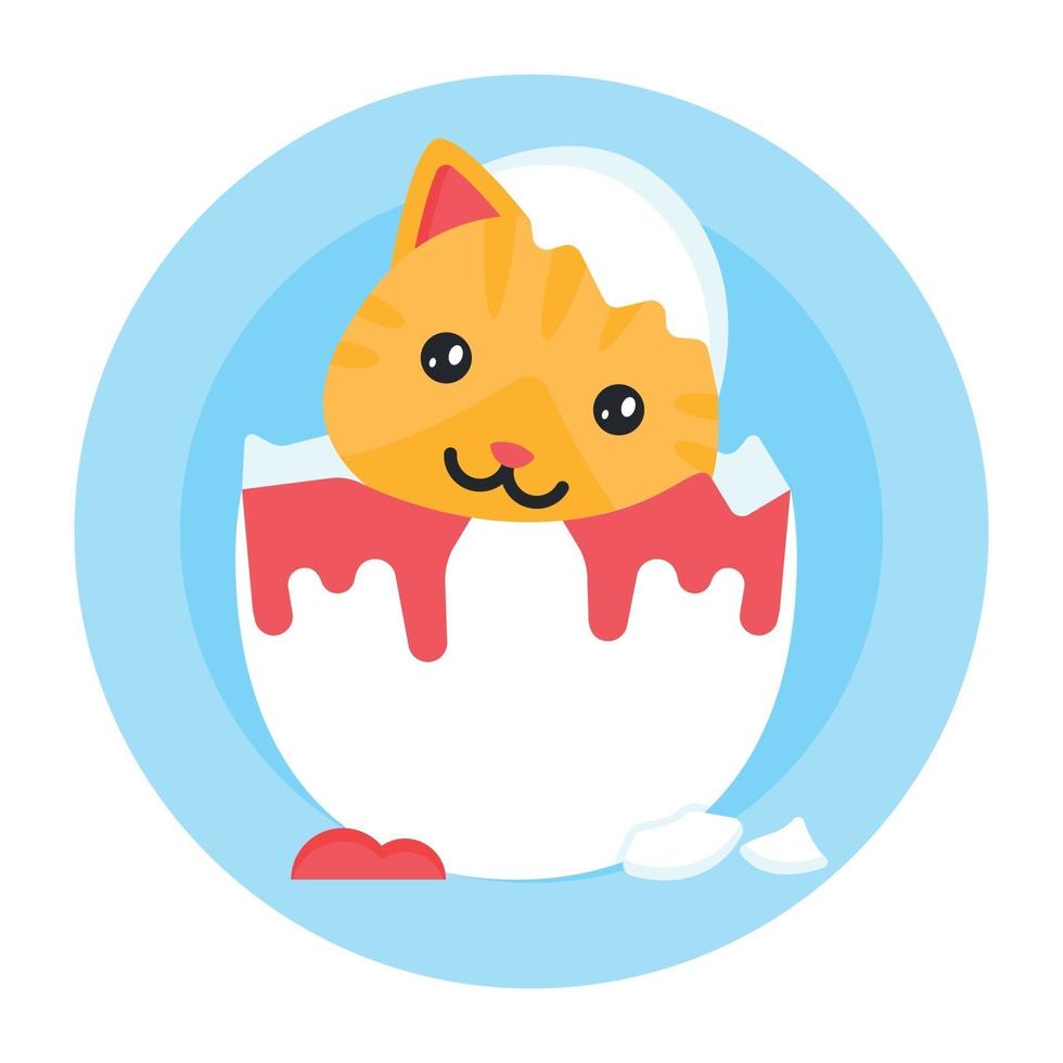 Cat Hatch Egg vector