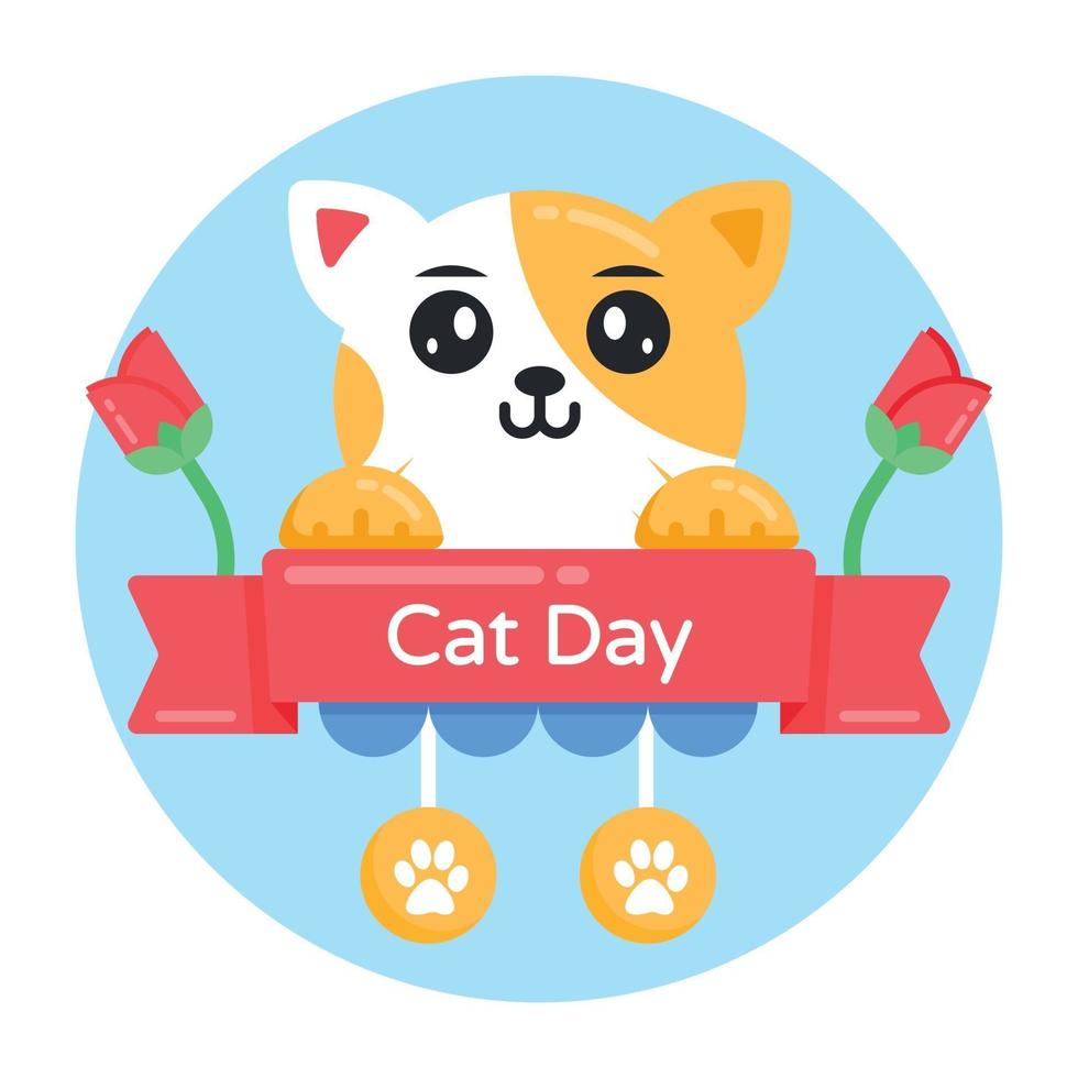 Cat Day Banner vector