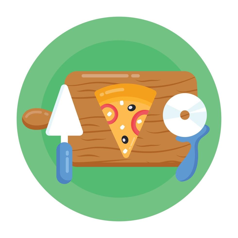 Pizza Cutting and Food vector