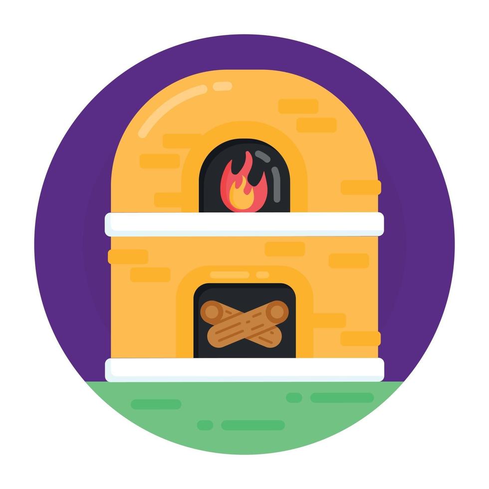 Fireplace and furnace vector