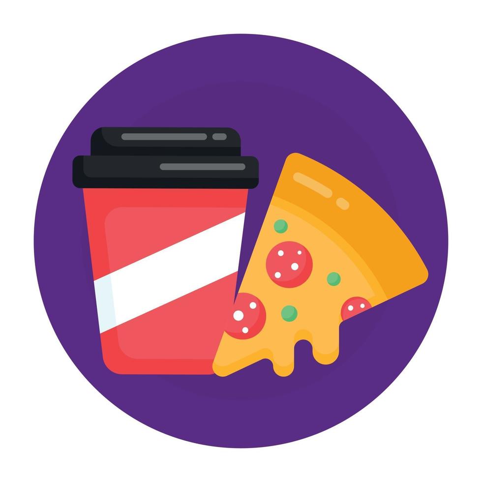 Pizza with Drink vector