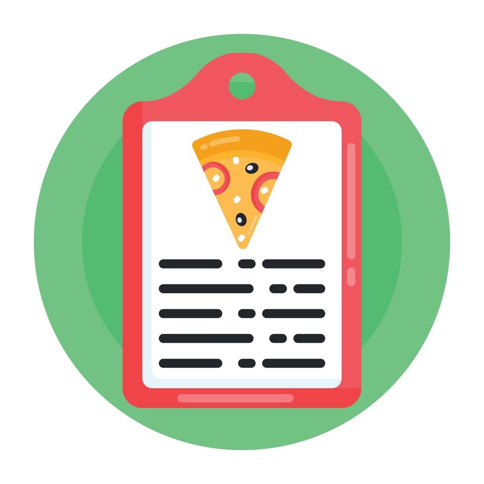 menú de pizza y detallado vector