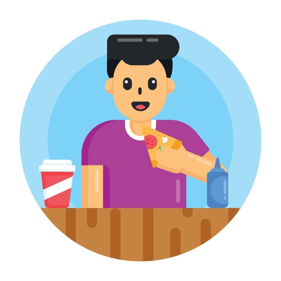 Eating Pizza and Meal vector