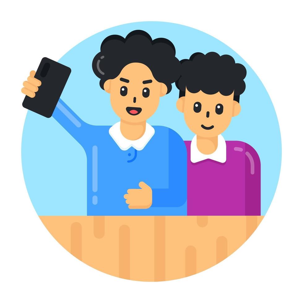 Taking Selfie and photo vector