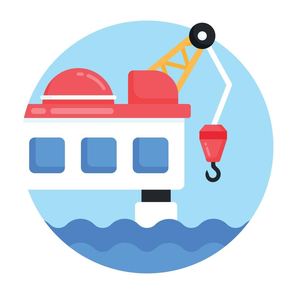 Drilling Rig Ship vector