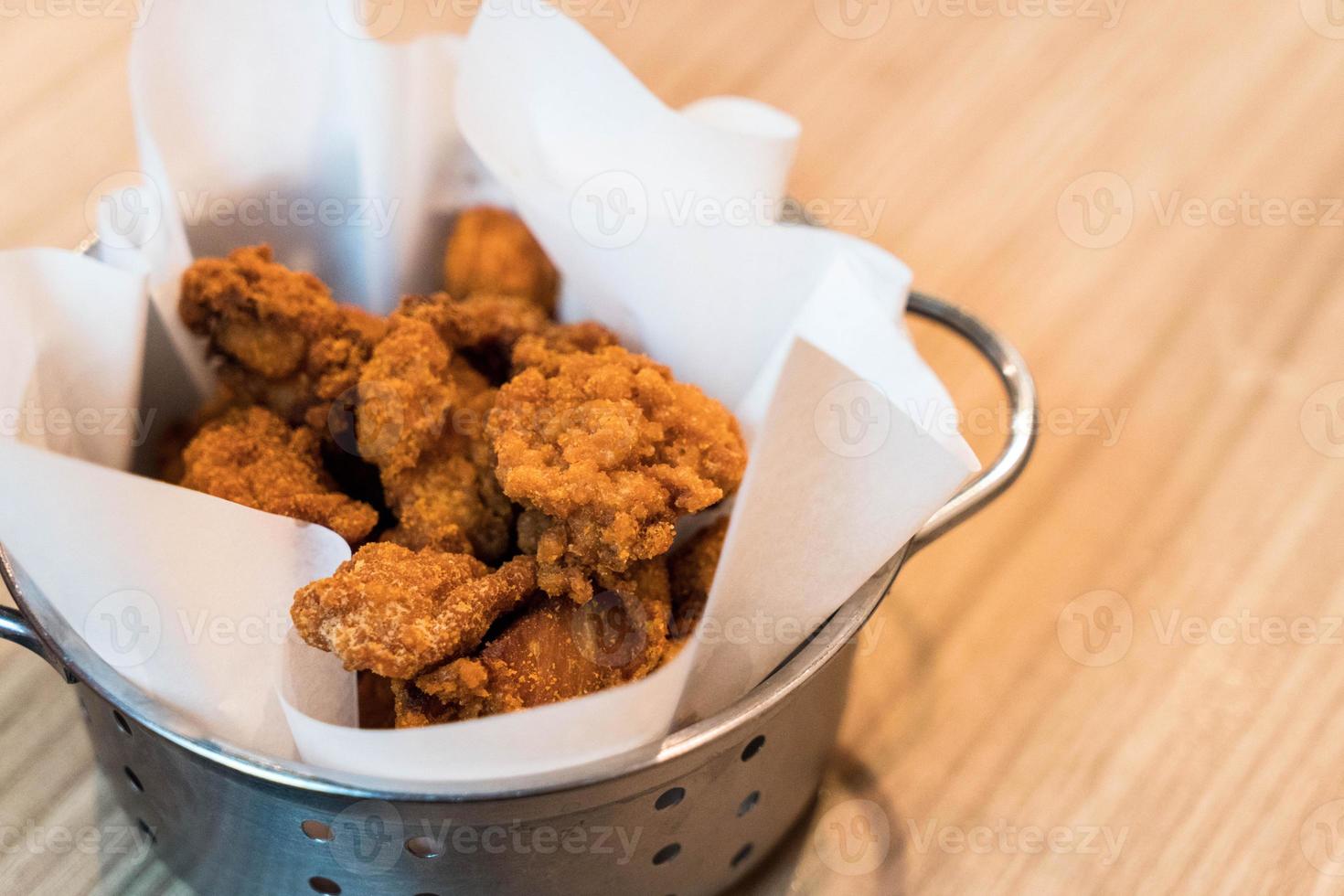 Fried chicken in bucket Korean style photo