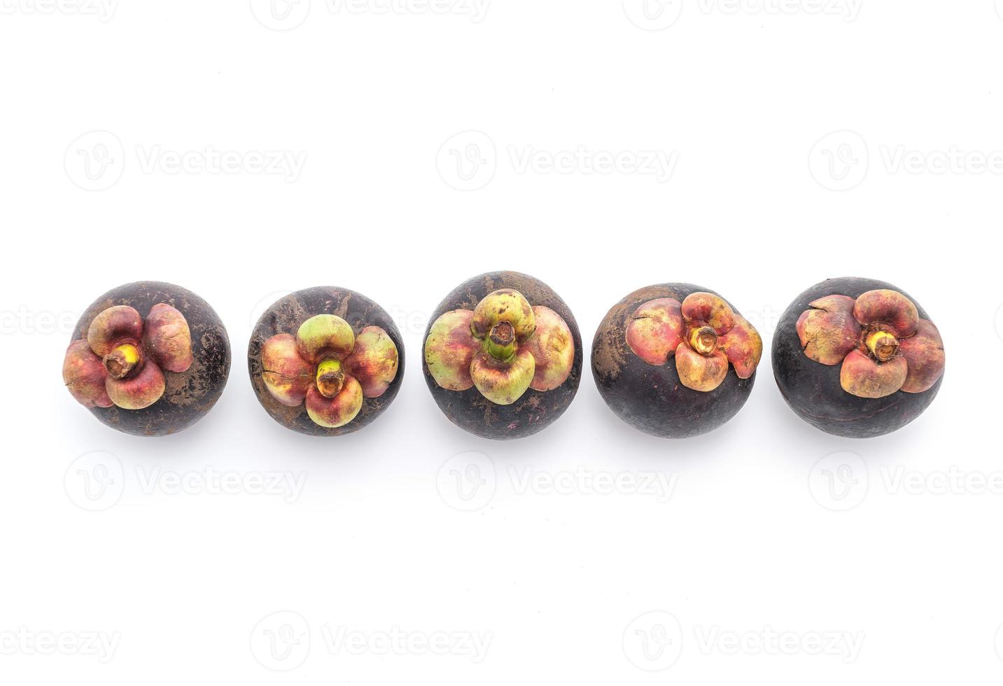 Fresh mangosteen on white background photo