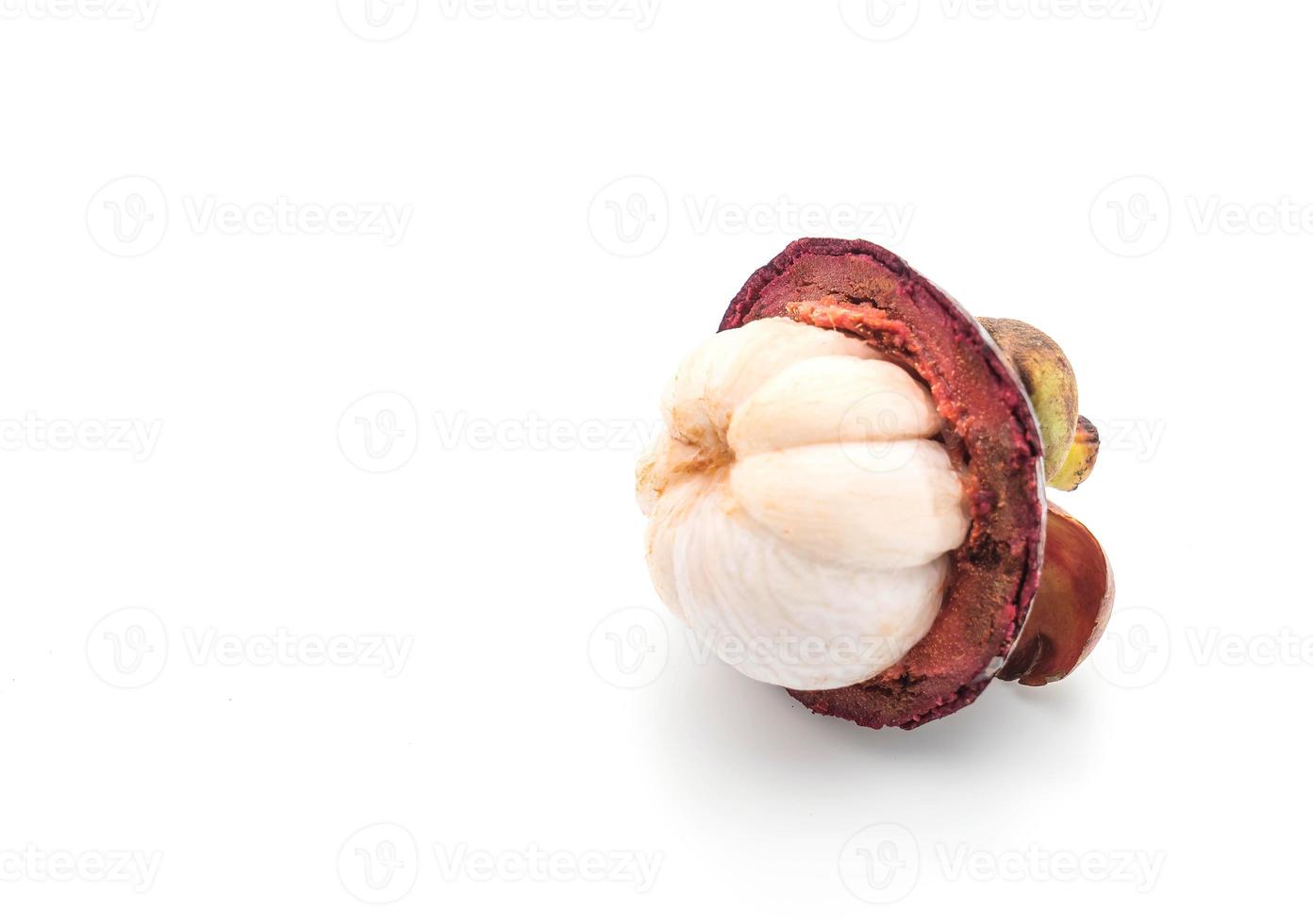 Fresh mangosteen on white background photo