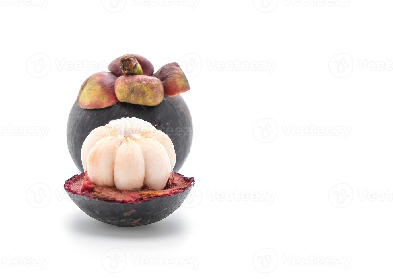 Fresh mangosteen on white background photo