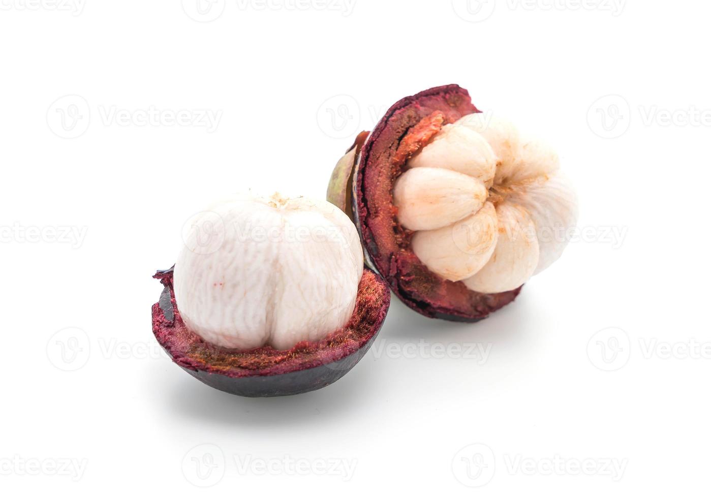 Fresh mangosteen on white background photo